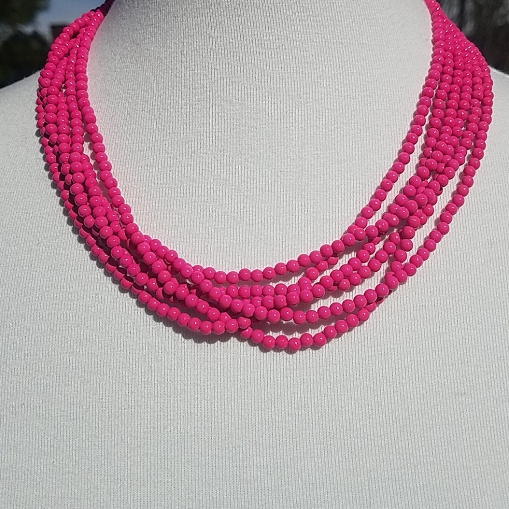 Pink beaded necklace